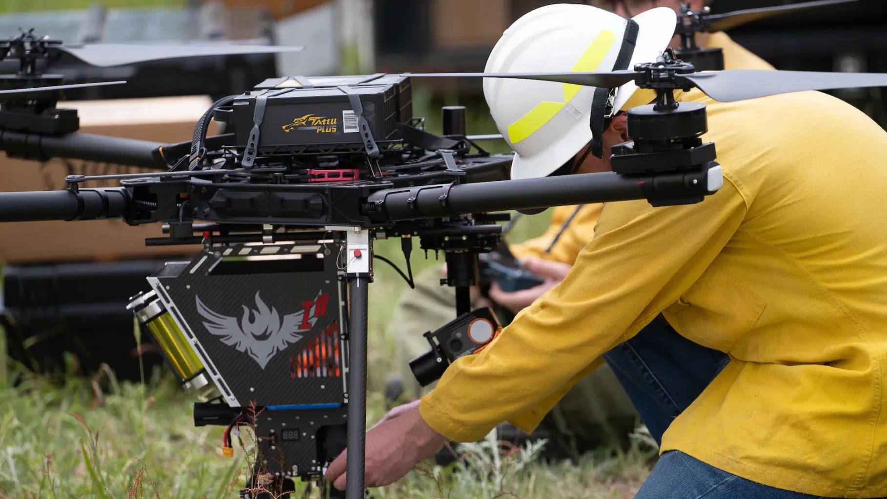 Featured image for “These drones drop burning balls in the forest to control wildfires”